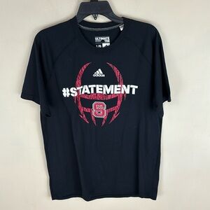 NC State  Football Black #Statement T-shirt Tee  Size Large Adidas Ultimate Tee